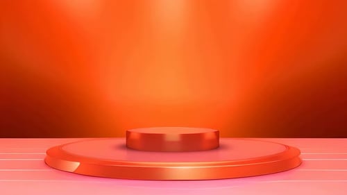 podium Futuristic showcase with platform for product displaying. Empty modern stage display
