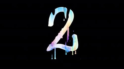 Colorful Dripping 10-Second Countdown On transparent background alpha
