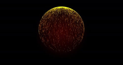 Abstract elegant sphere of golden particles, magic ball