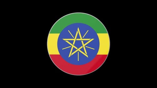 Ethiopian Flag 3D Spinning Emblem Animation
