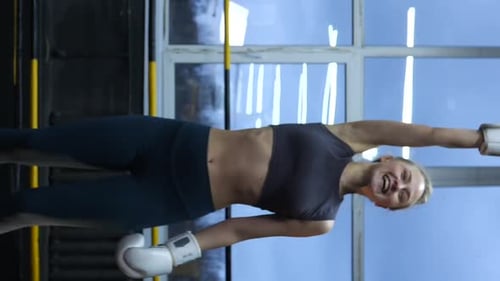 Woman Boxing Workout in Fitness Gym