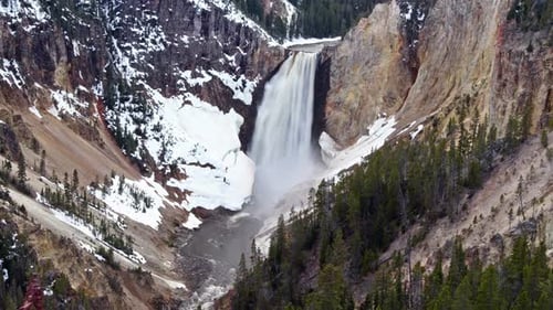 Waterfall in Yellowstone National Park, Time Lapse Beautiful