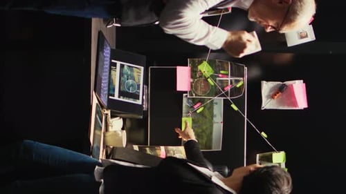 Two People Collaborate on a Detective Board