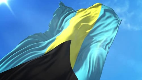 Bahamas Flag Low Angle View