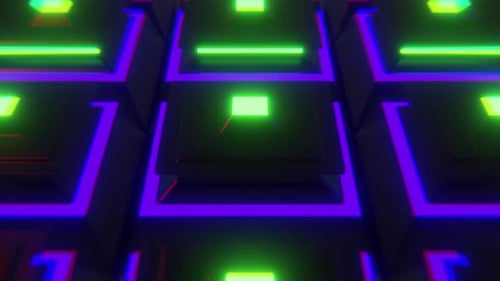 Colorful Neon Cube 4k