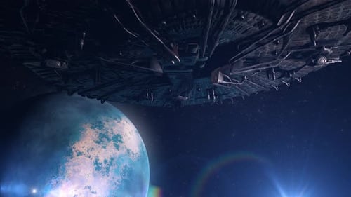 Massive Alien Mothership Orbiting an Ice Planet