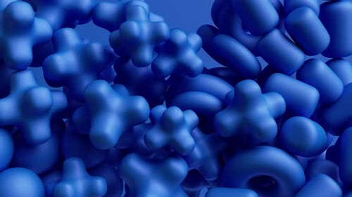Falling Soft Blue Abstract 3D Shapes Background