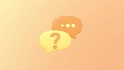 Animated 3D Chat Bubbles with Question Mark and Typing Indicator