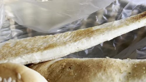 Close Up of Bread Buns with Sesame Seeds