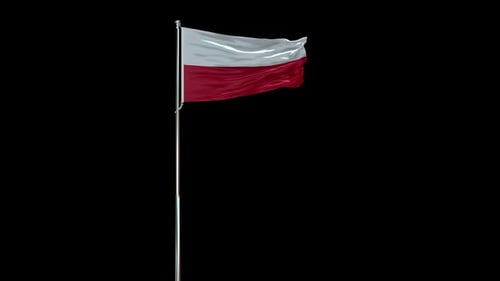 Realistic Waving Poland Flag Animation