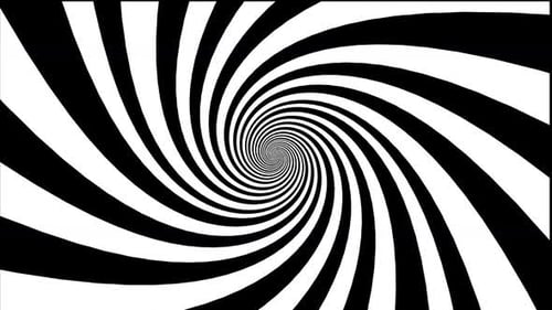 Abstract Hypnotic Black and White Rotating Spiral Background