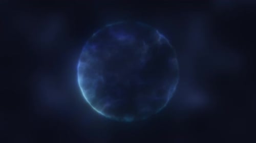 Abstract looped energy sphere round glowing