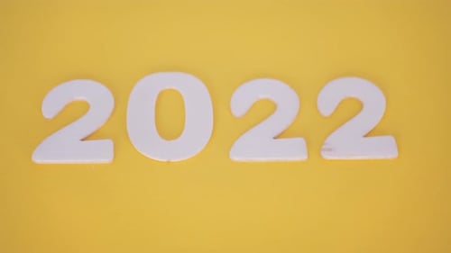 2022 2023 on Yellow Background Changes and the Beginning of a New Business Target Strategic Concept