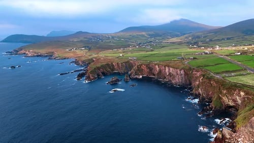 Approaching the high cliffs on the shore of Ireland.