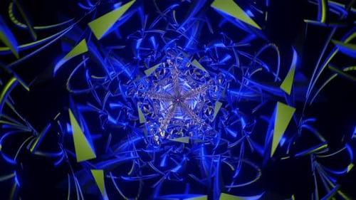 Rotating Blue Yellow Neon Disco Background VJ Loop
