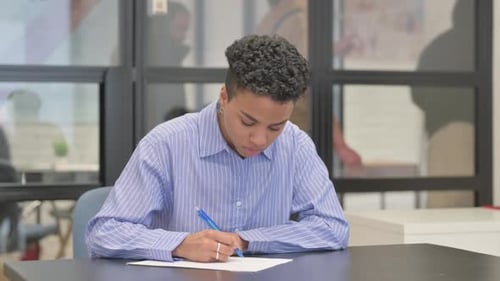 Mixed Race Woman Writing a Letter
