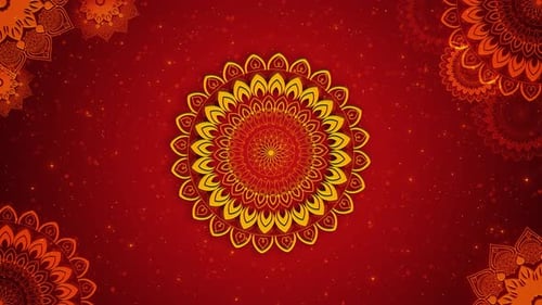 Festival of Light Indian Wedding Invitation Card Magenta Mandala Greeting Background