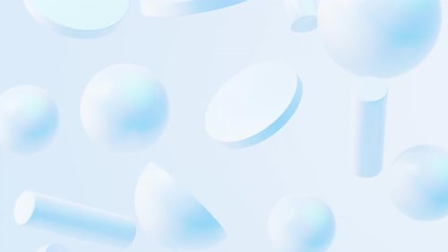 Minimalist Floating 3D Geometric Shapes for Abstract Backgrounds