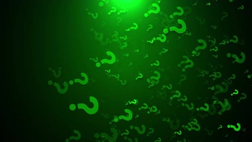 Floating Green Question Marks Dynamic Abstract Background Loop