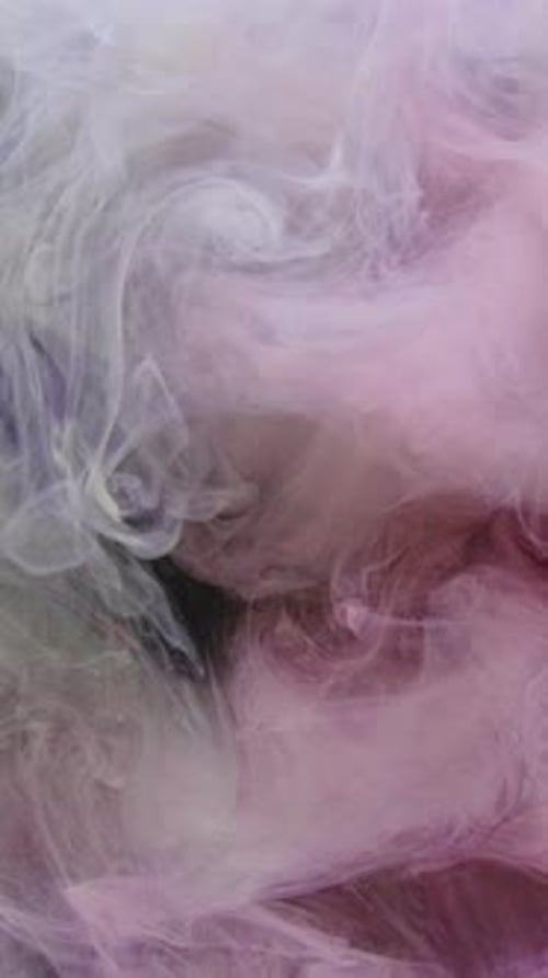 Abstract Swirling Clouds of Pink and White