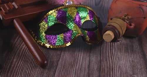 Delicious Treats and Vibrant Mask for Holiday Celebrations