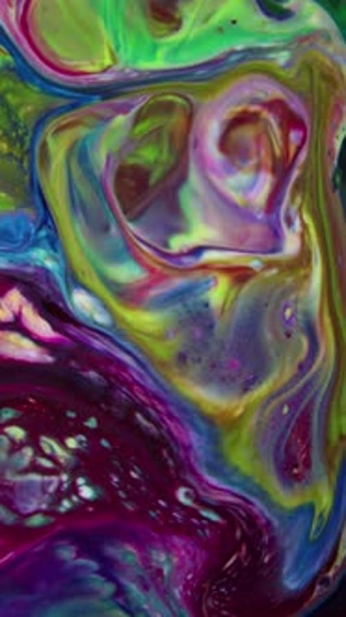 Swirling Abstract Colors in a Vertical Fluid