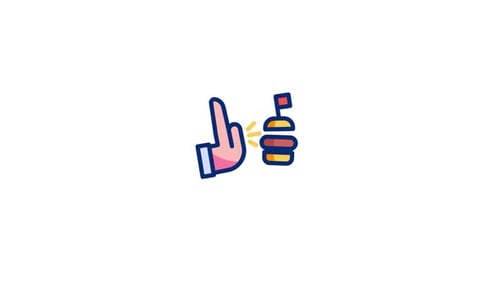 No Fast Food Animated Icon