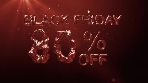 Fluid Metallic Black Friday 80 Percent Off Sale Text Reveal