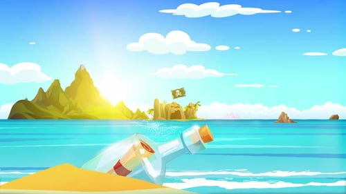 animated cartoon ocean landscape