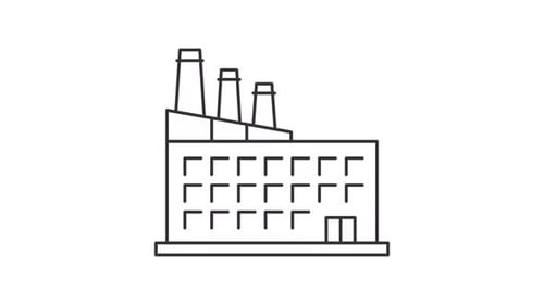 Minimalist Factory Line Art Reveal Animation