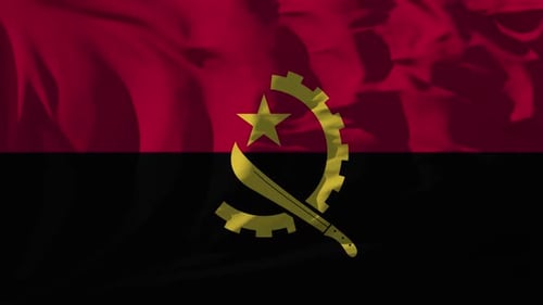 Realistic Waving Angola Flag Loop Animation