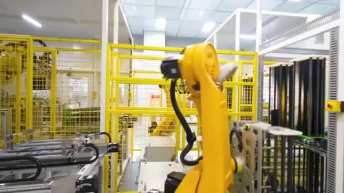 Industrial Setup Robot For Electronics Factory, Advanced Robotic Manufacturing Parts In An Automated