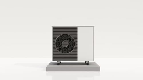 Air heat pump on white background.