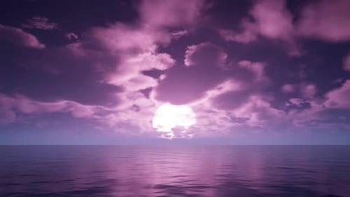 Pink Clouds In The Sunset Sky