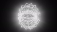 Sphère lumineuse géométrique blanche brillante avec des lignes de réseau rayonnantes sur fond sombre
