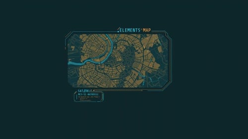 Looped Animation of a City Map HUD Element