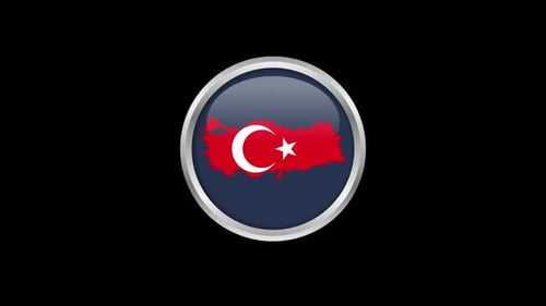 Shiny Turkey Map and Flag Icon Reveal Animation