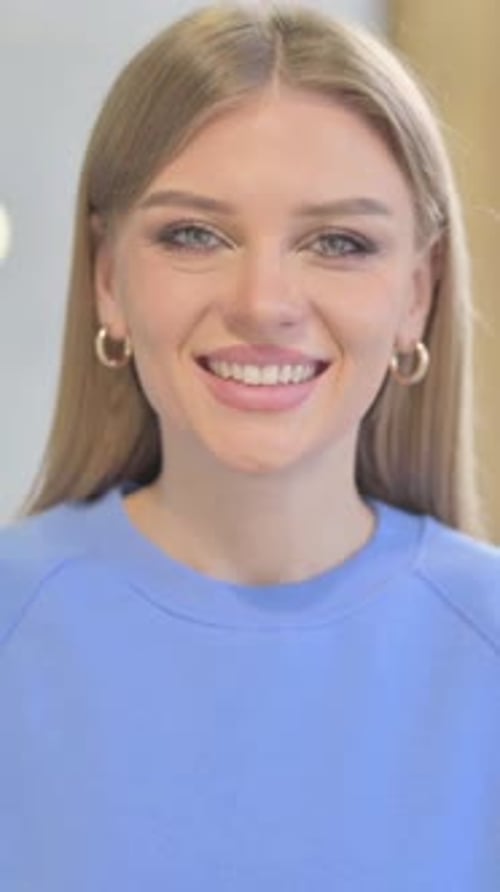 Portrait of Woman Smiling at Camera, Vertical Video