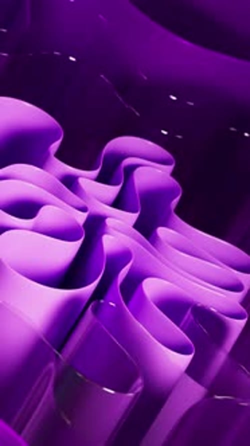 Fluid Purple Abstract Ribbons Looping Background for Vertical Video