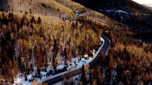 Breathtaking And Beautiful View Of Snow Covered Mountain Road