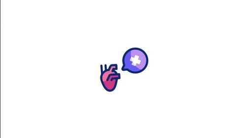 Flat Design Animated Heart Medical Communication Icon