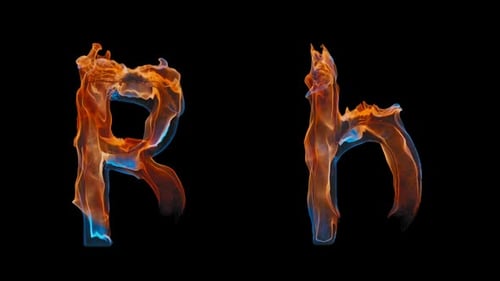 Dynamic Fire and Smoke Capital and Lowercase Letter Animation