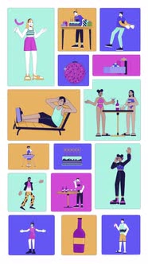 Animated Flat Design Characters for Celebration and Activities