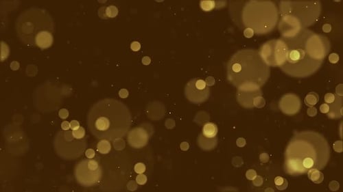 Abstract Golden Sparkling Bokeh Particles Background