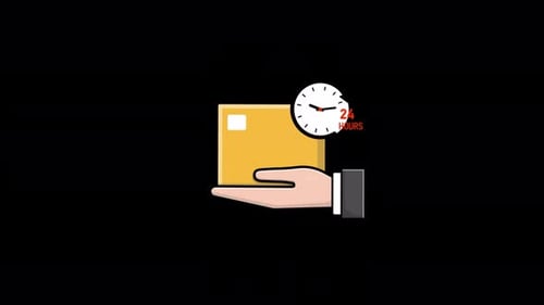 24 Hour Package Delivery Service Animated Icon