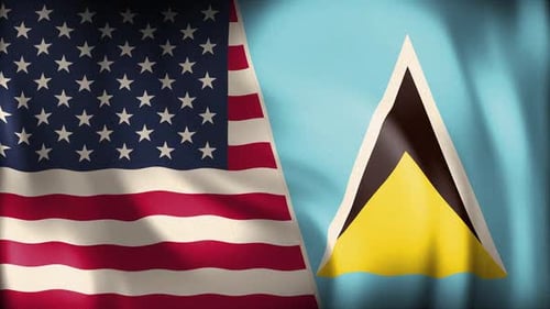 Usa And Saint Lucia Background Loop