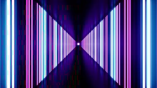 Flickering Neon Light Corridor Passage