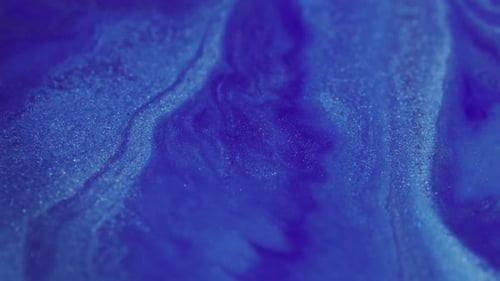 Abstract Blue Fluid Motion Close Up