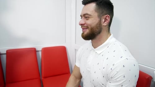 Eye Exam with Doctor, Young Adult Man Patient