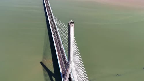 Vue aérienne du pont de Normandie (Pont de Normandie) en France